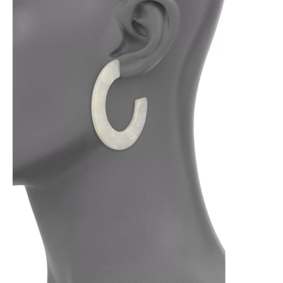 Kenneth Jay Lane Jewelry - Kenneth Jay Lane Spring/Summer White C Hoops Kenneth Jay Lane Jewelry - Kenneth Jay Lane Spring/Summer White C Hoops